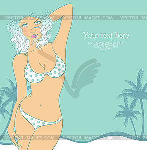 Summer woman in swimsuit - vector clipart