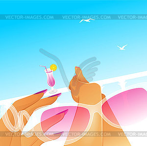 Summer rest - color vector clipart