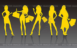 Woman`s silhouette - vector image