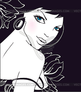 Красивая девушка - изображение в векторном виде