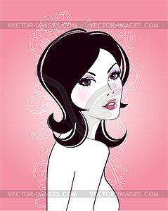 Beautiful floral woman - vector clipart