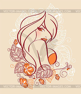 Beautiful floral woman - vector image