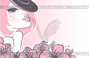 Beautiful floral woman - vector clip art