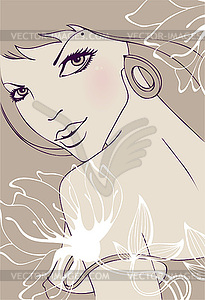 Beautiful woman - vector EPS clipart