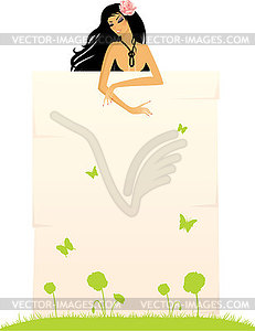 Beautiful floral woman - vector clip art