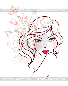 Beautiful floral woman - vector image