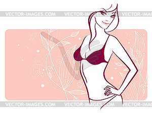 Красивая цветочная женщина - изображение в векторе / векторный клипарт