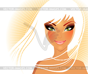 Beautiful young woman - vector clipart