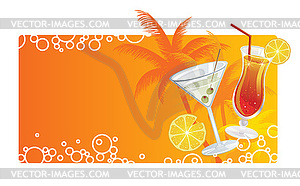 Cocktails icons - vector image