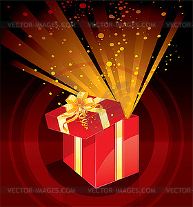 Christmas present box magic - vector clip art