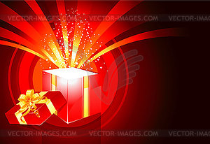 Christmas present box magic - vector clipart