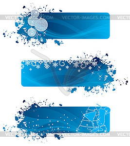 Christmas banners blue - vector clipart