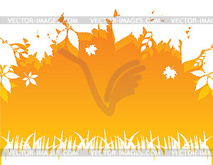 Autumn leaves back - color vector clipart