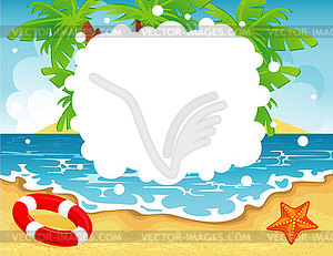 Summer tropical banner - vector clip art