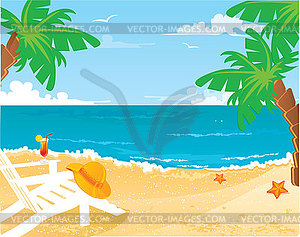 Summer tropical banner - vector clipart