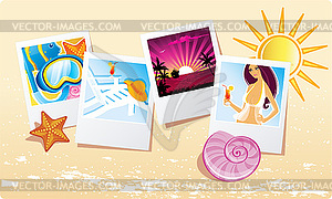 Summer tropical banner - vector clip art
