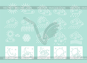 20 weather icons - vector image