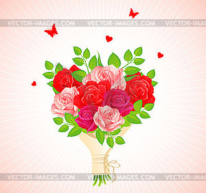 Background with beauty roses - vector clip art