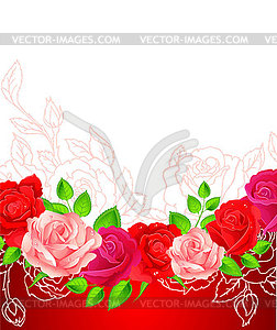 Фон с красотой роз - иллюстрация в векторе