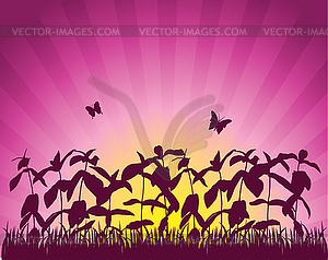 Summer grass - vector image