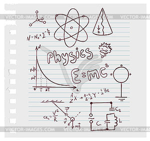 Physics set - vector clip art