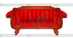 Red sofa - royalty-free vector image