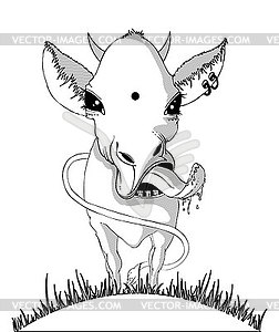 Black&White cow - vector clipart