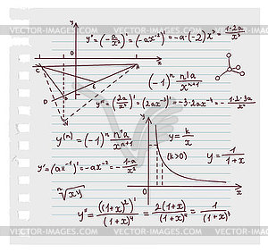 Algebra doodle background - vector clip art