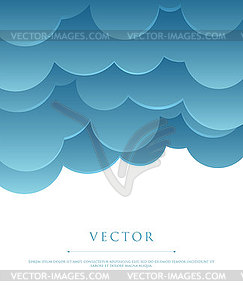 Stylized sky with clouds - vector clipart