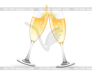Glasses of champagne - vector clip art