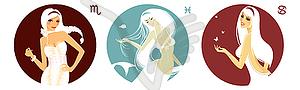 Cancer, Scorpio and Pisces - vector clipart