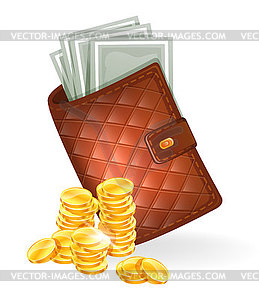 Wallet with banknotes - vector clipart