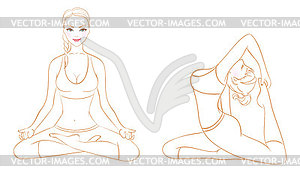 Yoga woman (2) - royalty-free vector image