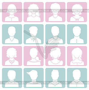 Man and woman avatars - vector clipart