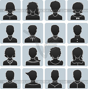 Man and woman avatars - vector image