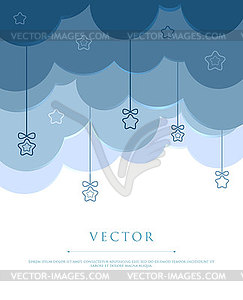Stylized sky with clouds - vector clipart