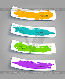 Set of color stickers with splash - vector EPS clipart