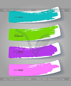Set of color stickers with splash - vector clipart