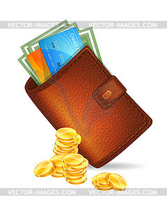 Wallet with banknotes - royalty-free vector image