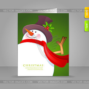 Christmas Snowman with red scarf - vector image