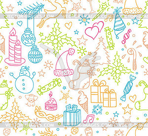 Xmas objects seamless pattern - vector clip art