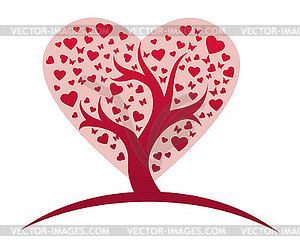 Stylized love tree - vector clipart