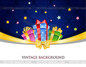 Colorful gift boxes with bows - vector image