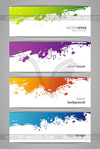 Set of color stickers with splash - vector image