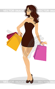 Shopping girl - vector image