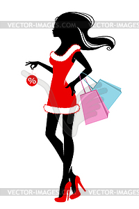 Shopping girls - vector clipart