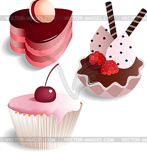 Set with 3 cakes - vector clipart / vector image