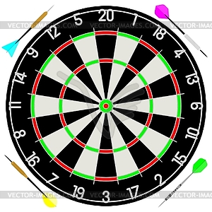 Dartboard and darts - vector clipart / vector image