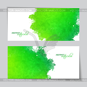 Abstract Watercolor Green Banners - vector clip art