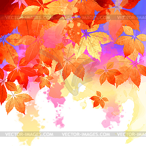 Autumn Watercolor Fall Leaves - vector EPS clipart